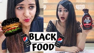 I Only ate BLACK FOOD for 24 hours! 🖤 DIFFICULT 🖤
