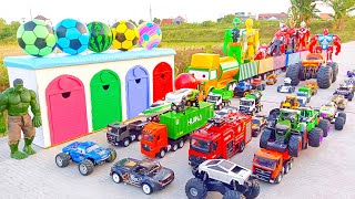 WOW‼️Truk Oleng Bongkar Mainan Telor Dinosaurus JUMBO & Mobil - Mobilan RC | Mobil Polisi.