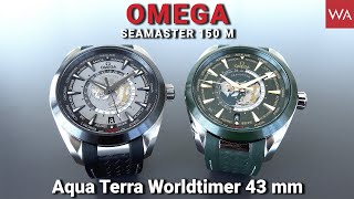 OMEGA Seamaster Aqua Terra Worldtimer 2023. Titanium &amp; Steel Case, Black &amp; Green Dial.