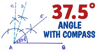 How to construct 37.5 degree angle with compass.......