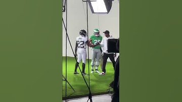 Thumbnail of Saquon Barkley recreate backwards hurdle for the Madden 26 cover shoot