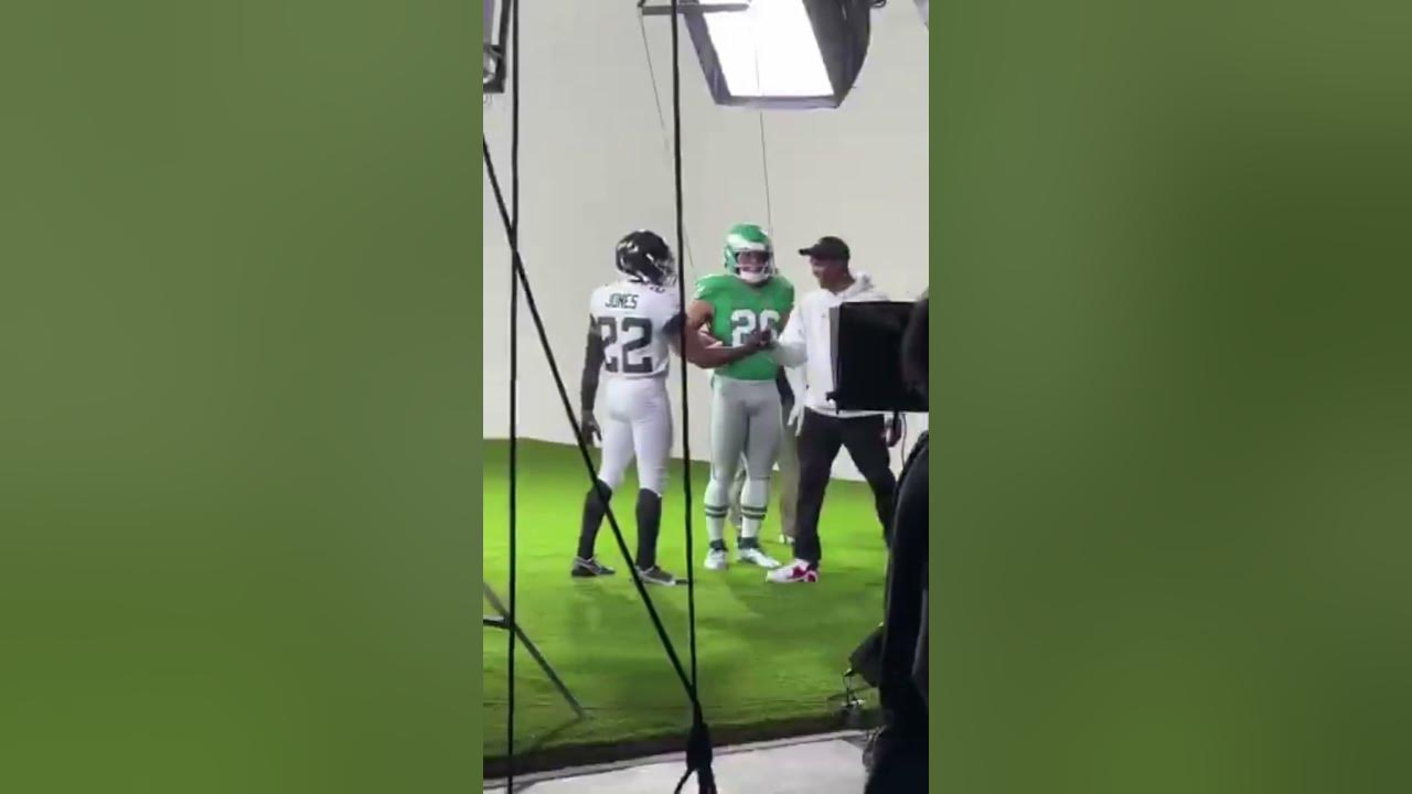 Saquon Barkley recreate backwards hurdle for the Madden 26 cover shoot