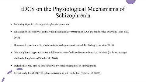 The Physiological Effects of tDCS on the Physiological Mechanisms of Schizophrenia