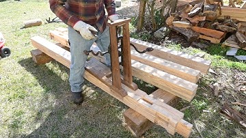 Using an Antique Boring Machine - Timber Frame Pergola Build