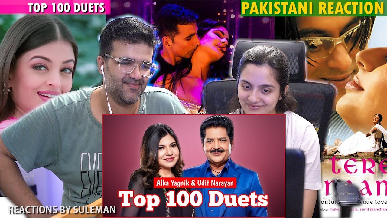 Pakistani Couple Reacts To Alka Yagnik & Udit Narayan Top 100 Duet Songs 