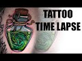 Tattoo time lapse  neotraditional alien tattoo