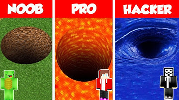 Tunnel Pit House Base Build Battle Challenge - JJ vs Mikey vs Hacker - Minecraft Animation
