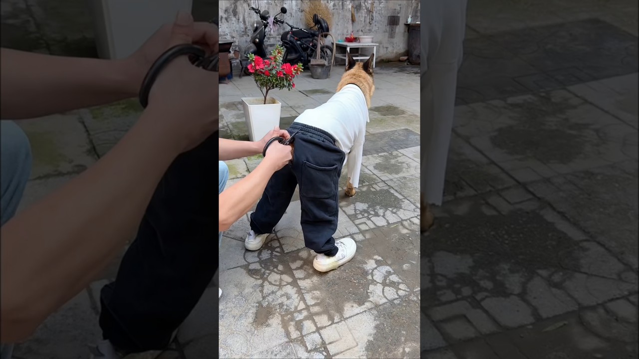 Why Is Dad Cutting The Dog’s Pants?! 😂🐶