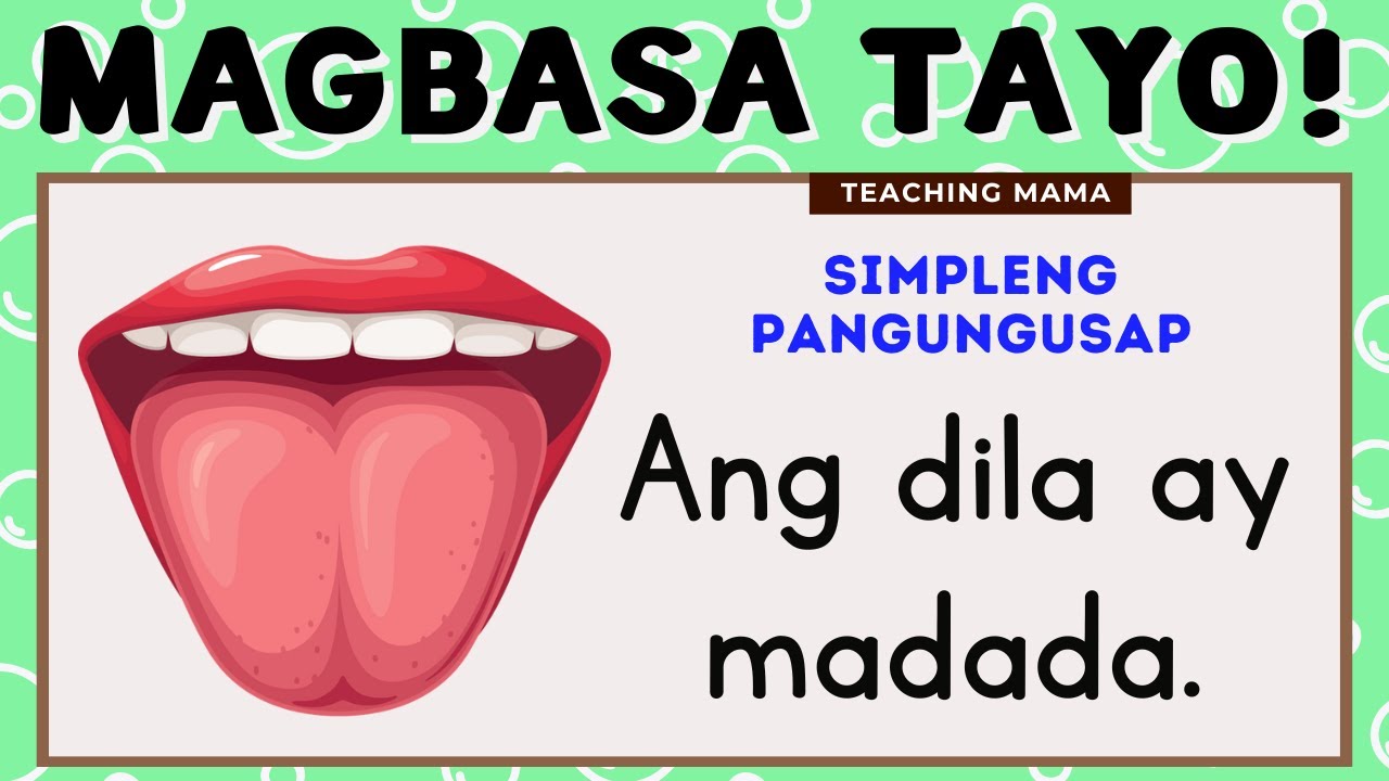 MAGBASA TAYO  PAGSASANAY SA PAGBASA NG TAGALOG  FILIPINO READING FOR KINDERGARTEN  TEACHING MAMA