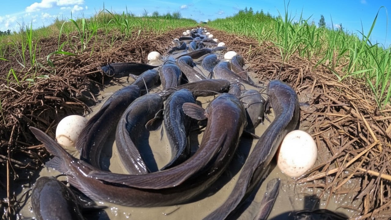 wow Amazing Hand Fishing Skills | Boy Catches Lots Of Fish By Hand In Mud Water