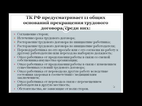 Расторжение трудового договора Расторжение трудового договора