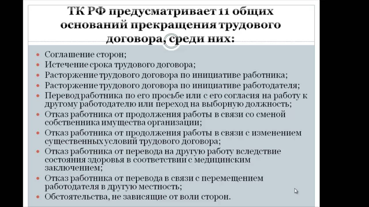 Курсовая работа по теме Основания прекращения трудового договора по инициативе работодателя