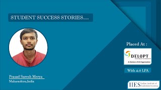 Student Review Prasad Suresh Merya Placed Best Embedded Course With 100% Placement- Iies