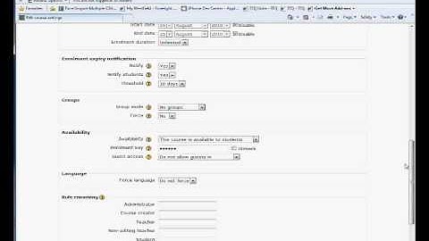 Locating an "Enrolment Key" in Moodle