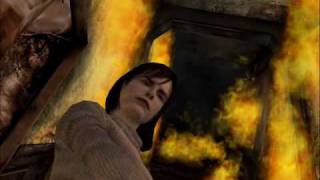 Silent Hill 2 Cutscene - Angela, Flaming Staircase screenshot 1