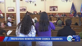 Protesters removed from City of Syracuse council chambers