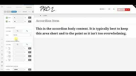 Turn off Accordion Indicator and Border in Pro Content Builder (Cornerstone)