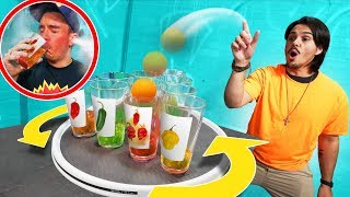 Spinning Hot Sauce Cup Pong Challenge! | REKT vs. Get Good Gaming