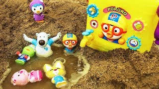 모래놀이 뽀로로 목욕 놀이 장난감 샤워기 흙장난 세수하기 모래에서 미끄럼틀 타고 목욕해요 Sand Play Bath Toys