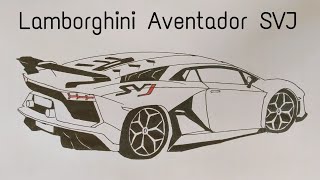 How to draw a Lamborghini Aventador SVJ