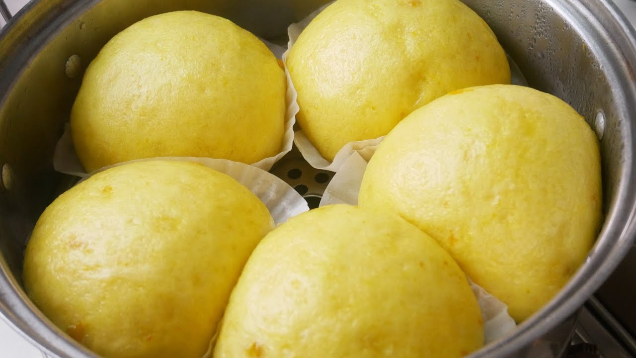 หมั่นโถวฟักทอง เนื้อนุ่ม นวดมือ ทำกินทำขาย Pumpkin Chinese Steam Bun