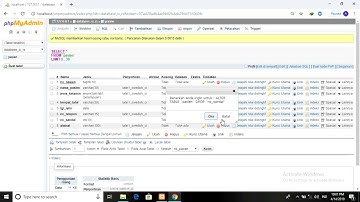 cara menghapus atribut dalam tabel di browser database | XAMPP