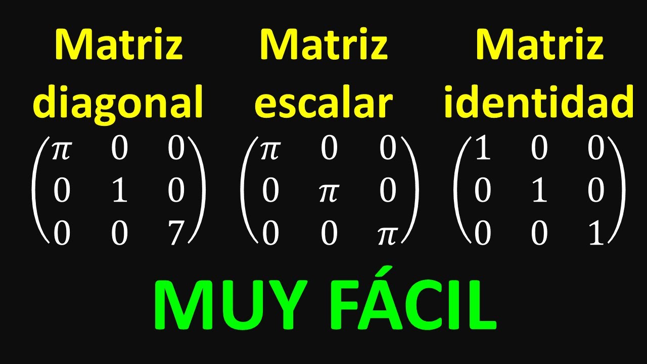 Matrices Diagonal, Escalar e Identidad Explicadas Fácilmente