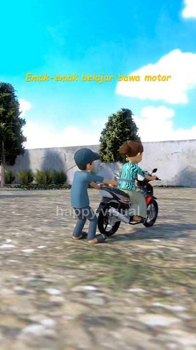 Momen Ketika Emak Emak Belajar Bawa Motor🤣🤣😭 #automobile #funny #lucu #comedy #ngakak #animasi3d