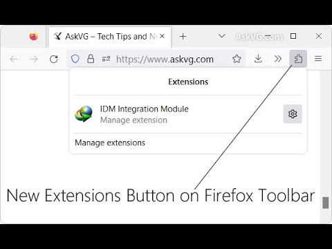 Manage your extensions using the extensions button in the toolbar