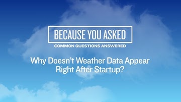 G3X Touch: Why Doesn’t Weather Data Appear Right After Startup?