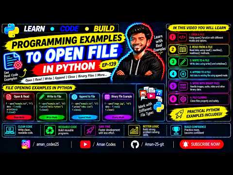 Programming Examples to open File in Python | EP-139