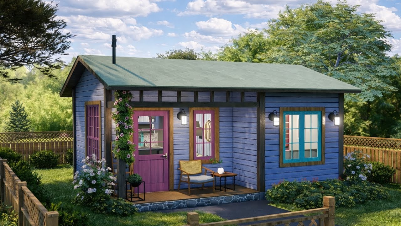 Миниатюрный коттедж размером 5×6 м (16×20 футов) | Ультракомпактный, уютный и доступный по цене!