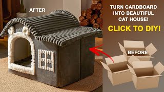 Easy DIY: Transform Used Cardboard into a Beautiful Cat House! | Recycle and Redesign