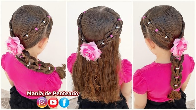 Um lindo penteado escolar para sua princesa arrasar😍😘 #penteadosfac
