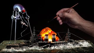 War Of The Worlds: The Destruction Of The Thunderchild. 3D Print | RESIN ART | DIORAMA