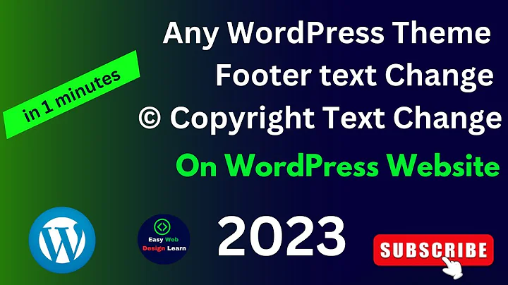 How to change WordPress website footer text or © Copyright text change on WordPress any Theme.