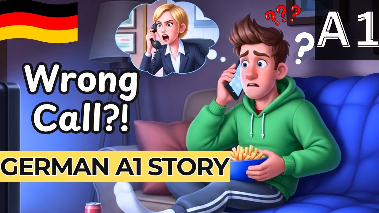 LEARN GERMAN: Easy German A1 Story: Wrong Number!😱(for Beginners)