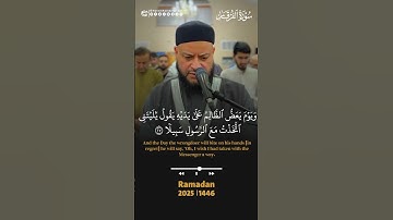 ( ويوم يعض الظالم على يديه يقول يا ليتني اتخذت مع الرسول سبيلا … ) 😢 سورة الفرقان #حاتم_فريد #قرآن