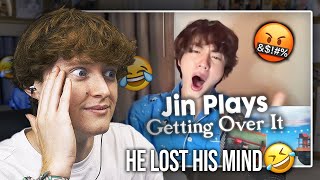 HE'S LOST HIS MIND! (Jin Plays 'Getting Over It' on Weverse Live | Reaction)