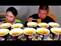 SUB) 불닭볶음면 빨리 먹기 Eating Challenge with Dotori(Fran's brother) Who Eats 5 Cups of Fire Noodles First?