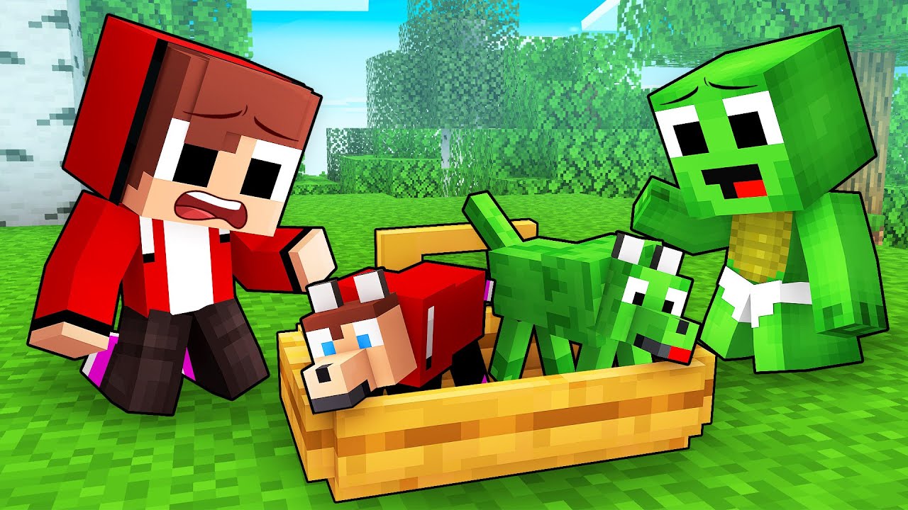 Джей-Джей и Майки усыновили щенков в Minecraft — Maizen