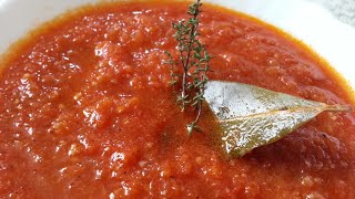 صلصة الطماطم بدون جهد ولا تعب وتجي خاثرة في أقل من 5 دقائق للبيتزا ولأشياء اخرى