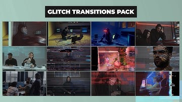 Glitch Transitions Pack After Effect Template