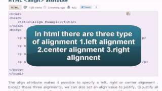 HTML Tutorial :  align tag