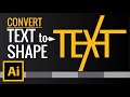 How to convert text into shape object in Illustrator | Zeedign Tutorials Video