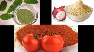 टमाटर पाउडर, पुदीना पाउडर व प्याज का पाउडर बनाएं आसानी से | Tomato, Pudina, Onion Powder