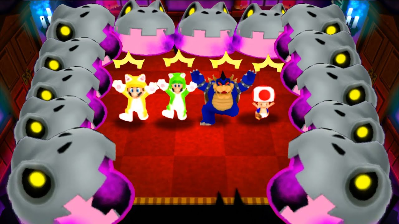 Mario Party Island Tourd Battle Minigames - Mario Vs Luigi Vs Bowser Vs Toad (Hardcore Difficulty)