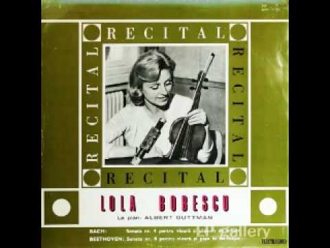 Lola Bobescu plays Bach, Sonata No. 4 for Violin and Piano, BWV 1017, Part 1 Siciliano - Largo