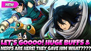 *NO FREAKING WAY!!!!!* HUGE BUFFS & NERFS ARE HERE! THEY GAVE HIM WHAT!?!? (My Hero MHA Ultra Rumble