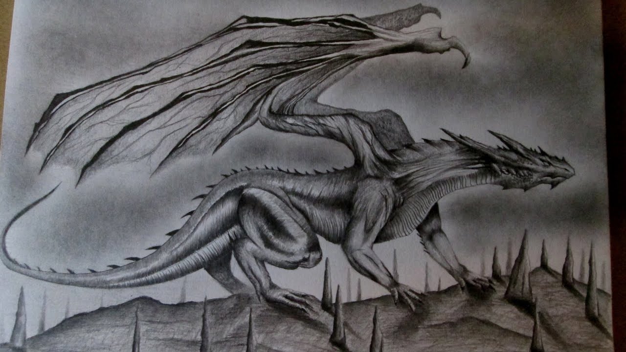 Cómo dibujar un dragón realista a lápiz paso a paso, dibujando dragones -  thptnganamst.edu.vn